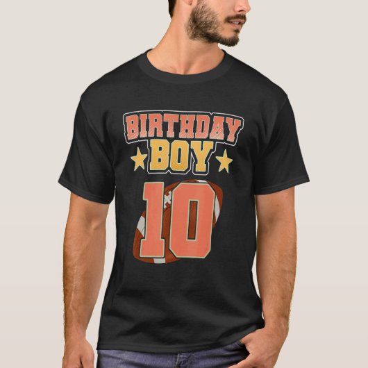 10誕生日ボーイズサッカー10歳の子供のために Tシャツ (正面)