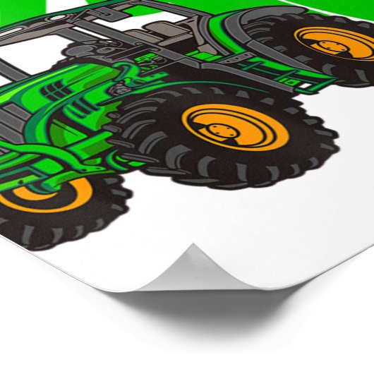 10誕生日ボーイトラクターファーム10歳の誕生日 ポスター (角)