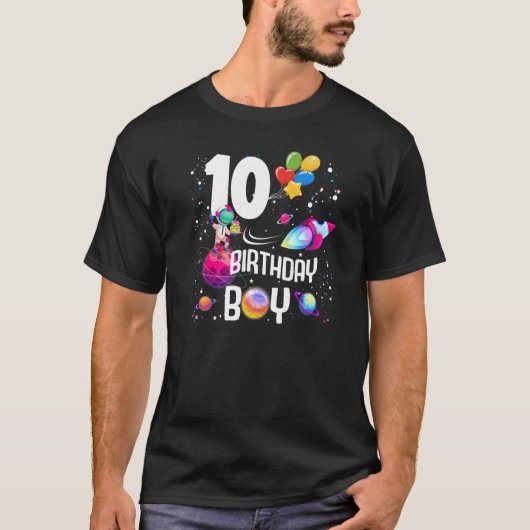 10誕生日ボーイ宇宙飛行士宇宙10歳Roc Tシャツ (正面)
