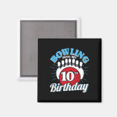 10誕生日ボーリングテーマボーリングの誕生日 マグネット (正面/裏面)