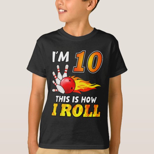 10誕生日ボーリング私の10年転がの方法 Tシャツ (正面)