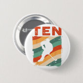 10誕生日レトロアイスホッケー10歳ボーイギ 缶バッジ (正面&裏面)