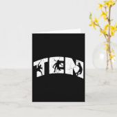 10誕生日レトロバドミントン10歳ボーイギル カード (黄色い花)