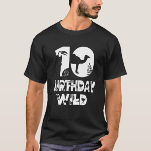 10誕生日ワイルドキッド10歳の動物園テーマアニメーション Tシャツ