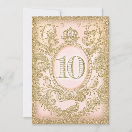 10誕生日ワンスアタイムプリンセス 招待状 (正面)