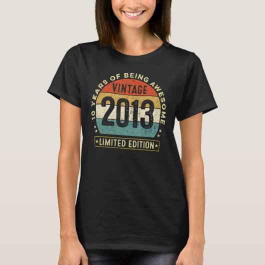 10誕生日ヴィンテージ2013 10歳 Tシャツ (正面)