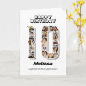 10誕生日周年記念10フォトコラージュ カード (黄色い花)