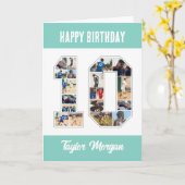 10誕生日周年記念10フォトコラージュ カード (黄色い花)