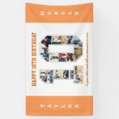 10誕生日周年記念10フォトコラージュ 横断幕 (縦)