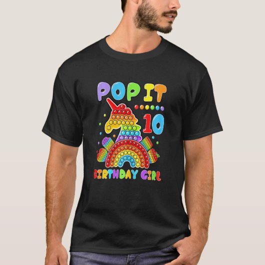 10誕生日女ポップ・アートのの子It Fidget Toy 10歳B Tシャツ (正面)