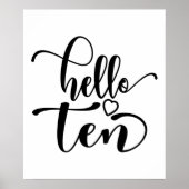 10誕生日女子こんにちは10かわいい10歳 ポスター (正面)