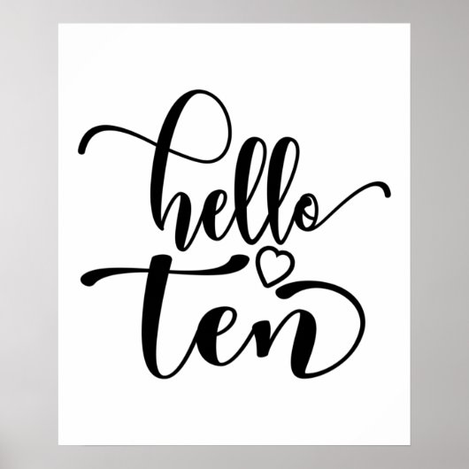 10誕生日女子こんにちは10かわいい10歳 ポスター (正面)
