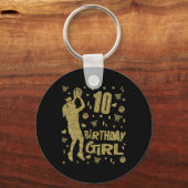 10誕生日女子バスケットボールファン選手年齢十歳 キーホルダー (正面)