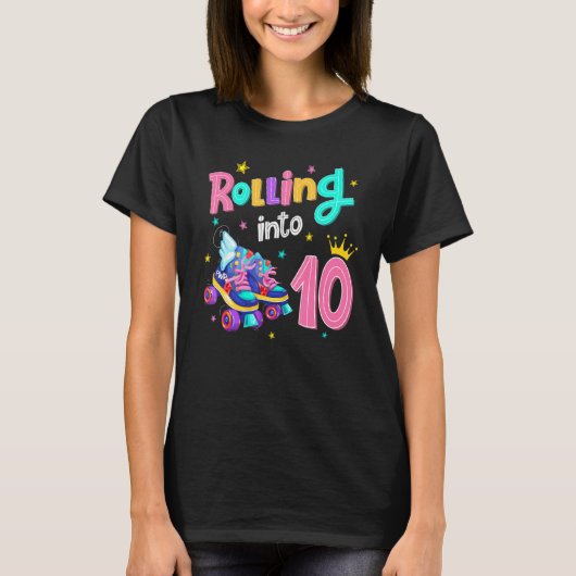 10誕生日女転がの子から10歳までの日 Tシャツ (正面)