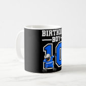 10誕生日少年アイスホッケーキッズ10歳パー コーヒーマグカップ (正面左)