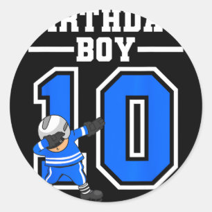 10誕生日少年アイスホッケーキッズ10歳パー ラウンドシール