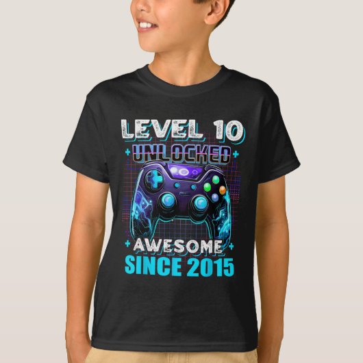 10誕生日少年レベル10ゲーマー10年ビデオゲーム Tシャツ (正面)