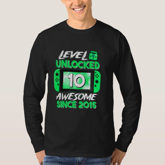10誕生日少年レベル10ロック解除素晴らし2015 V Tシャツ (正面)
