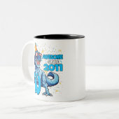 10誕生日恐竜10歳の少年の子供 ツートーンマグカップ (正面左)