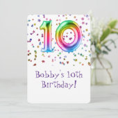 10誕生日招待状、サイズ： 5" x 7"、マット 招待状 (スタンド正面)