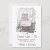 10誕生日星の下でパーティーパーティーをglamping 招待状 (正面)