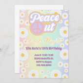 10誕生日絞り染めピースアウト独身の桁数 招待状 (正面/裏面)