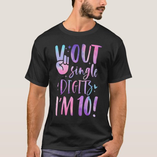 10誕生日絞り染めピースアウト独身の桁数Im 1 Tシャツ (正面)
