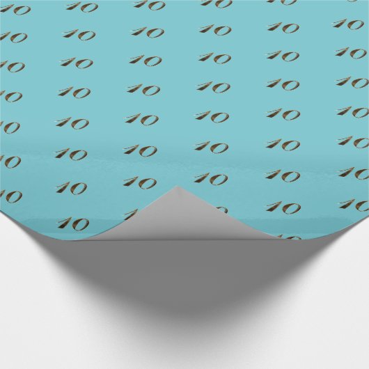 10誕生日記念日ターコイズ金ゴールド番号10 ラッピングペーパー (角)