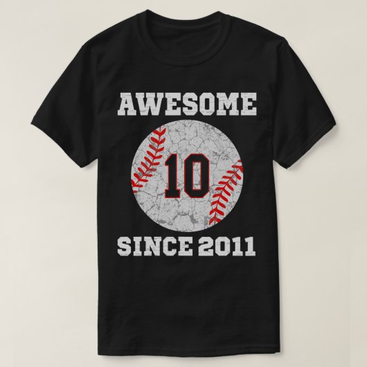 10誕生日野球恋人ギフト10歳Vin Tシャツ (デザイン正面)