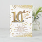 10誕生日金ゴールドグリッターグラマラスパーティー 招待状 (スタンド正面)