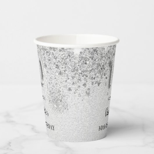 10誕生日銀名女 紙コップ (左)