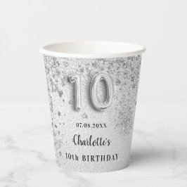 10誕生日銀名女 紙コップ