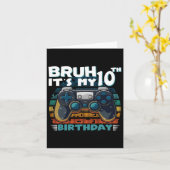 10誕生日10歳のビデオゲームクールだ カード (黄色い花)