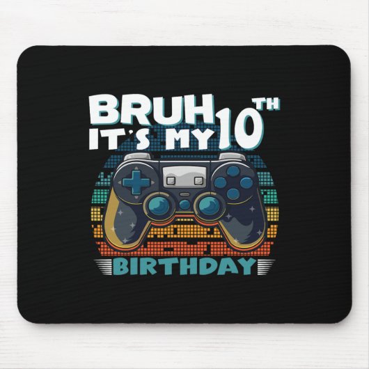 10誕生日10歳のビデオゲームクールだ マウスパッド (正面)