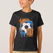 10誕生日10歳サッカーボール Tシャツ (正面)