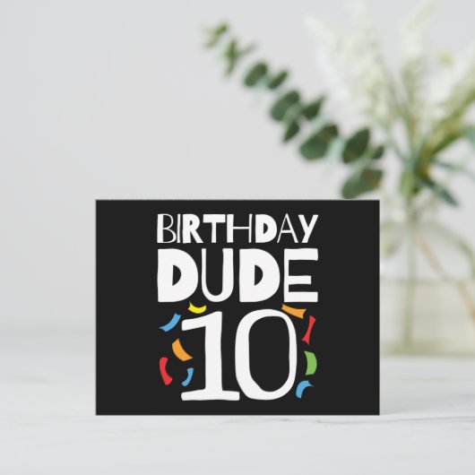 10誕生日10歳子供の誕生日デュデ10 ポストカード (スタンド正面)