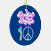 10誕生日2桁10絞り染めGroovy セラミックオーナメント (右)