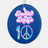 10誕生日2桁10絞り染めGroovy セラミックオーナメント (左)