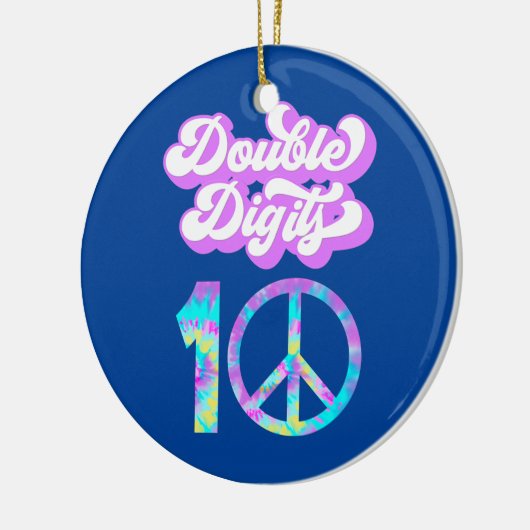 10誕生日2桁10絞り染めGroovy セラミックオーナメント (左)