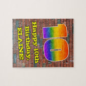10誕生日:おもしろいグラフィティインスパイアレインボー10 ジグソーパズル (横)