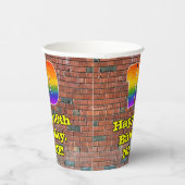 10誕生日:おもしろいグラフィティインスパイアレインボー10 紙コップ (右)