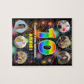 10誕生日:おもしろいレインボー#,名前をカスタムする+写真 ジグソーパズル (横)