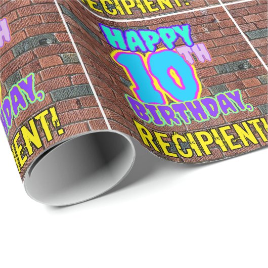 10誕生日:おもしろい、アーバングラフィティインスパイアルック ラッピングペーパー (ロールコーナー)