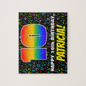 10誕生日:おもしろい、カラフル音楽シンボル、10」 ジグソーパズル (縦)