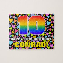 10誕生日:おもしろい、愛するハートシェイプ+「10」