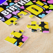 10誕生日:おもしろい、愛するハートシェイプ+「10」 ジグソーパズル (側面)