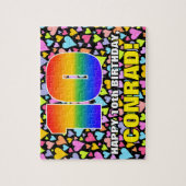 10誕生日:おもしろい、愛するハートシェイプ+「10」 ジグソーパズル (縦)