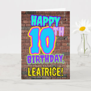 10誕生日-おもしろい、落書きインスパイアルック カード