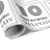 10誕生日:アールデコインスパイアスタイル「10」 +名前 ラッピングペーパー (ロールコーナー)