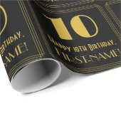10誕生日~アールデコインスパイア見る"10",名前 ラッピングペーパー (ロールコーナー)